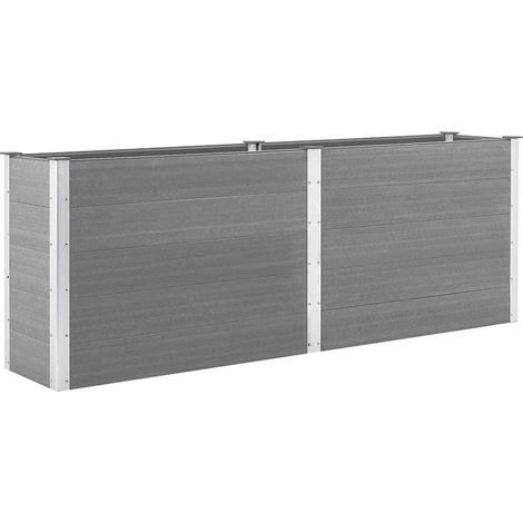 Jardinière de jardin - Balconnière à fleurs Lit surélevé de jardin 250x50x91 cm WPC Gris BV798430 - BonneVie (1/5)
