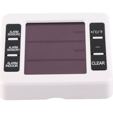 Thermomètre d'ambiance avec grand écran, affichage Celsius/Fahrenheit, enregistrement des valeurs maximales et minimales, capteur d'humidité pour intérieur et extérieur. (1/5)