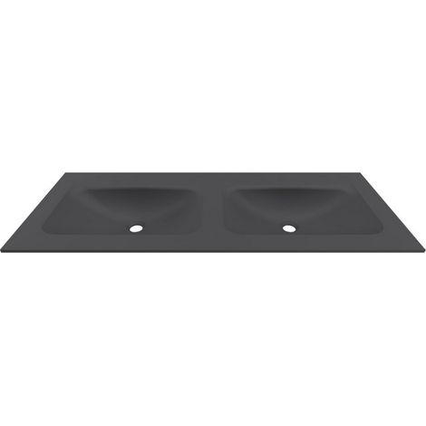 Lavabo incasso doppia vasca per mobili 120,5 cm nero opaco  KK-1205NELV kamalu