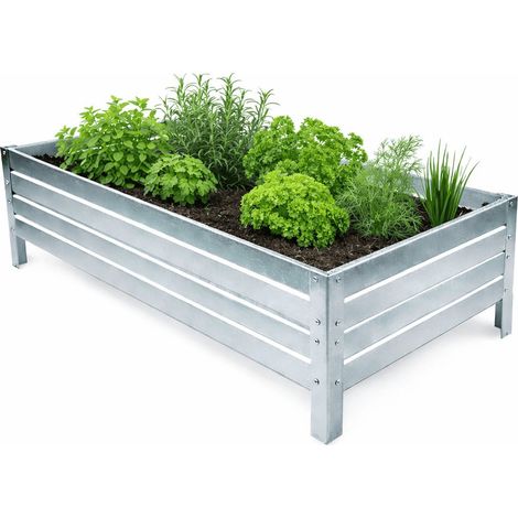 Carré potager surélevé en acier galvanisé 95 x 75 x 20 cm, 142 L, tôle 1 mm, KLASIKA GARDEN (1/5)