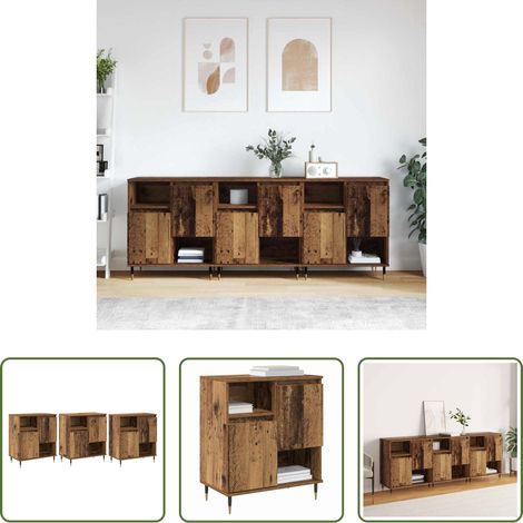Rangement salon - Buffets 3 pcs Bois ancien 180 x 35 x 70 cm Bois d'ingénierie (1/5)