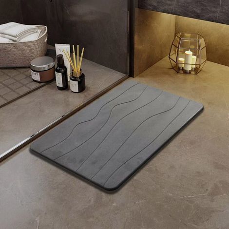 Tapis de douche super absorbant en terre de diatomées, tapis de bain antidérapant en pierre, 4060cm (1/5)
