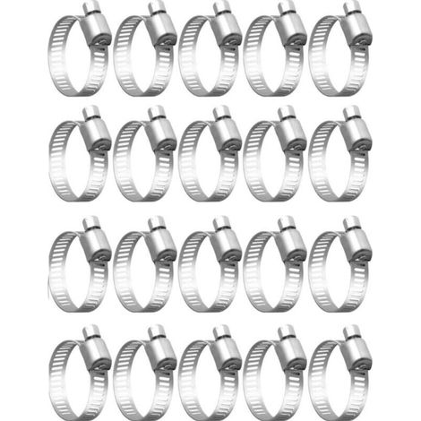 Ulisem304 Edelstahl-Schlauchschelle für Rohre – 18–32 mm, 20 Stück Schlauchschelle