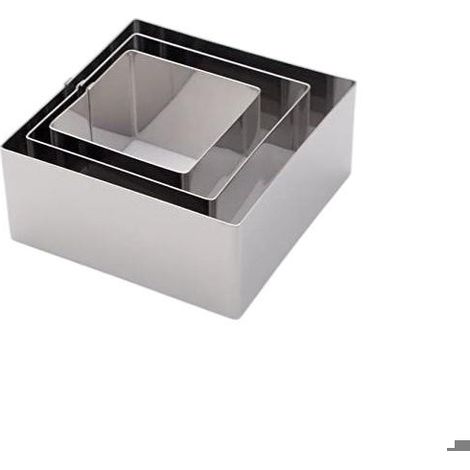 Eva collection set 3 porzionatori quadrati acciaio inox