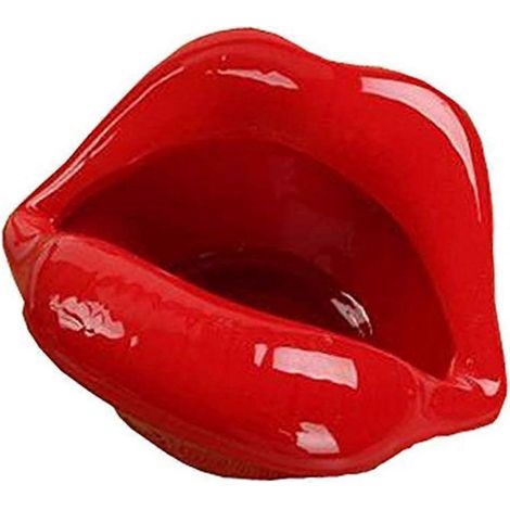 Cendrier en céramique, motif lèvres créatives, objet de décoration tendance (1/5)