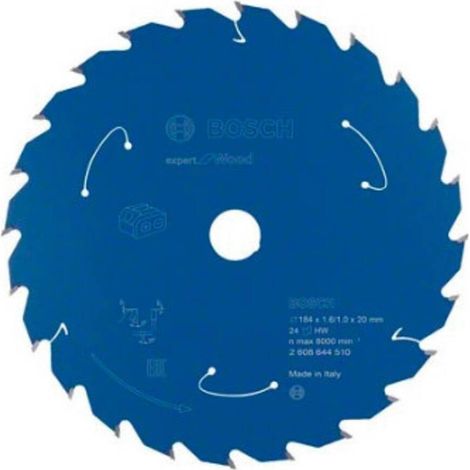 Bosch Hoja de sierra circular Expert for Wood para sierras circulares inalámbricas de mano 184 x 1,6 x 20 mm 24 - 2608644510 (1/4)