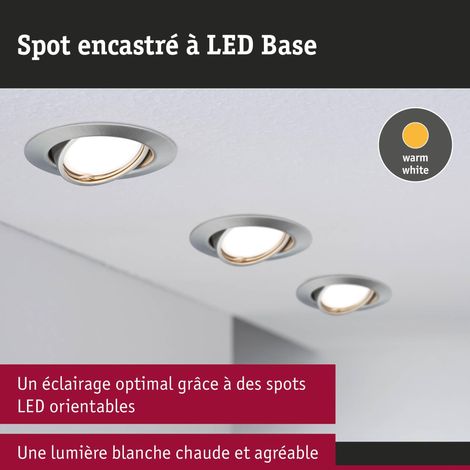 Base encastrés LED rond max. 10 watts Spots encastrés Acier brossé lampe encastrée Métal spot de plafond GU10 (1/5)