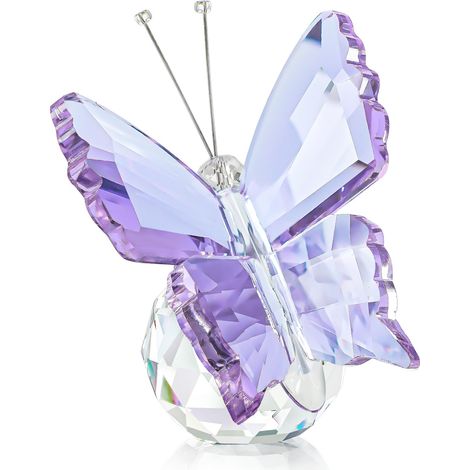 Figurine de papillon violette en verre de cristal avec socle et animal en cristal, collection et cadeaux pour femme (1/5)