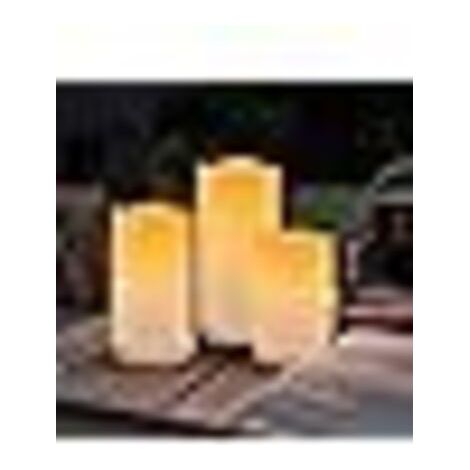 Lot de 3 bougies solaires extérieures étanches solaires diverses sans flamme pour lanternes de patio (1/5)