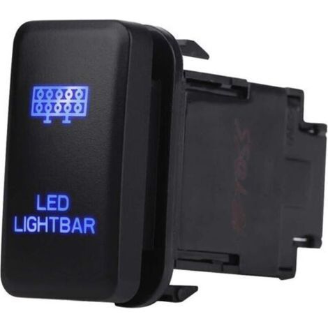 Interrupteur à bascule de barre lumineuse à LED ON-OFF LED Light, 12V Bleu LED Auto Auto On Off Rocker Toggle Switch pour Hilux Landcruiser VIGO(LED LIGHT BAR Pattern) (1/5)
