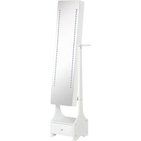 Armoire à bijoux miroir LED avec interrupteur tactile 130x40x180 cm