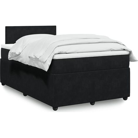 Boxspringbett mit Matratze Schwarz 120x200 cm Samt