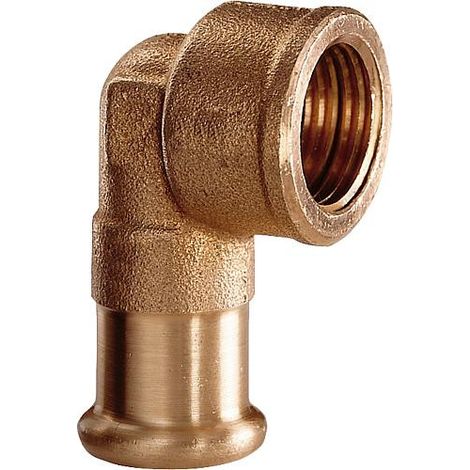 Raccord a sertir en bronze Coude 90° fem/fem 18x1/2" filet fem, Type 6090g contour M (1/2)