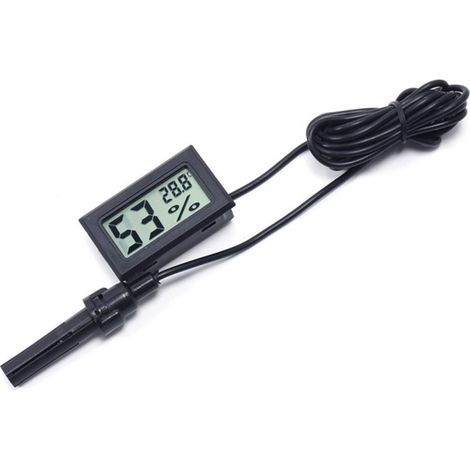 Termómetro higrómetro 2 en 1 con sonda – Pantalla LCD – Mide de -10 °C a 50 °C – Sonda de 150 cm – Para incubadora, cámara (1/5)