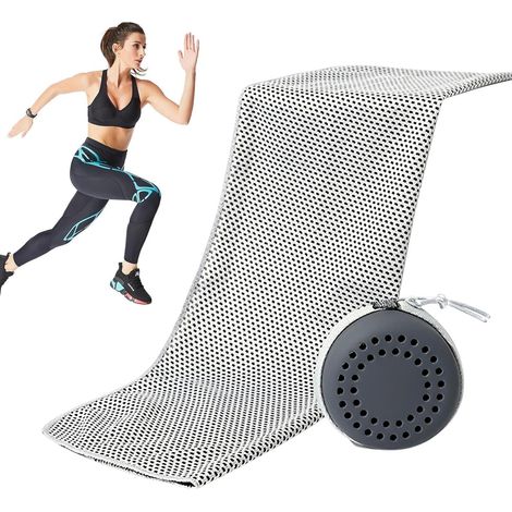Serviette rafraîchissante portable pour la nuque Écharpe de cou rafraîchissante et absorbante avec boîte de rangement Coussinets rafraîchissants, écharpe respirante portable à séchage rapide pour la