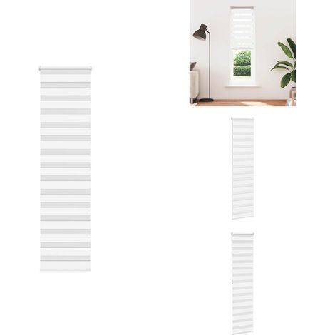 Zebrarollo Weiß 65x200 cm Stoffbreite 60,9 cm Polyester - Zebra-Jalousie - Zebra-Jalousien - Zebra-Rollo - Doppelrollo (1/5)