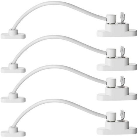 (Blanc)4PCS Entrebâilleur de Fenêtre Sécurité pour Porte Verrouillage de Sécurité Câble Résistant et Verrouillage à Clé pour Bébé Enfant (1/3)