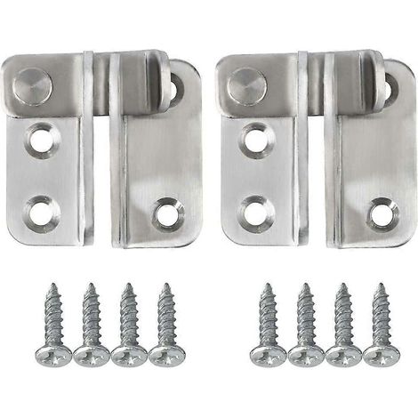 Lot de 2 loquets à bascule en acier inoxydable brossé, verrous coulissants de sécurité pour portes de grange, armoires, cages pour animaux, clôtures en bois, salles de bain et garages. (1/5)
