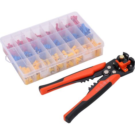 Kit 400 pièces Cosse Électrique avec Dénudeur de Fil, 3 Couleurs, Tailles Multiples pour Voiture et Bateau (1/5)