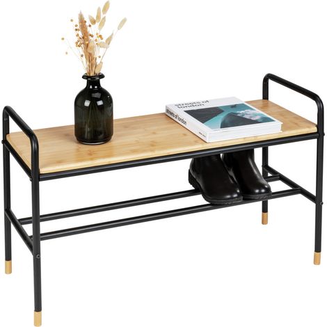 Schuhregal mit Bambusablage LOFT, 80 x 50 x 33,5 cm, WENKO (1/5)