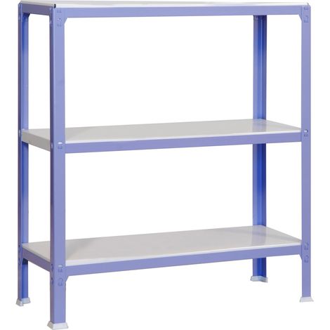 Estantería metálica sin tornillos SIMON HOME de 3 estantes (90x80x40cm) VIOLETA Y BLANCO (1/5)