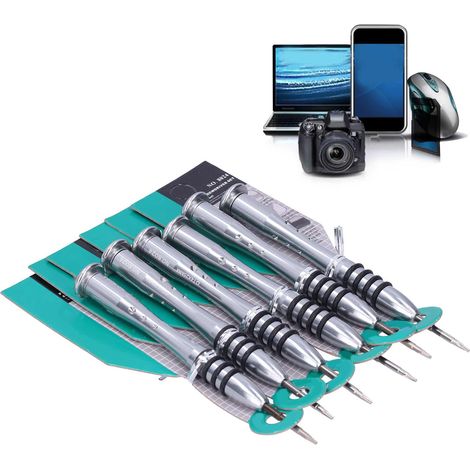 Ensemble de six tournevis en acier au chrome vanadium pour le démontage et la réparation de produits électroniques (8024 6150, sable de plomb + nickel T4). (1/5)