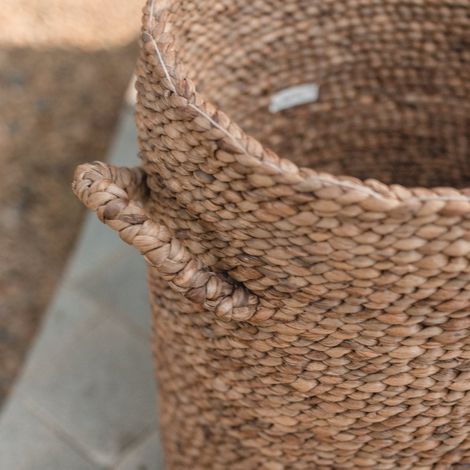Panier à Linge et Rangement en Jacinthe d'Eau avec Couvercle et Poignées Tressé Main - PANGIVO (1/5)