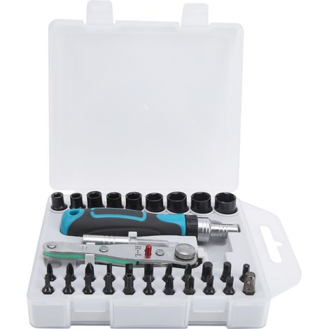 Jeu de tournevis multifonction à cliquet rapide avec porte-embouts de rechange 8209B (1/5)