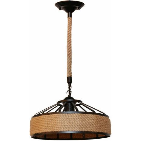 Retro Industrial Pendant Adjustable Creative Yurt Lamp Lighting Living Room Bedroom Ø30cm - Brown (1/4)