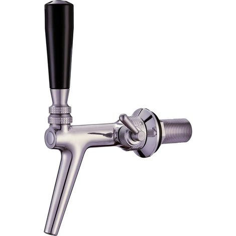 Grifo de cerveza con compensador - de acero cromado de acero al cromo-níquel, pulido, longitud de la rosca: 55 mm