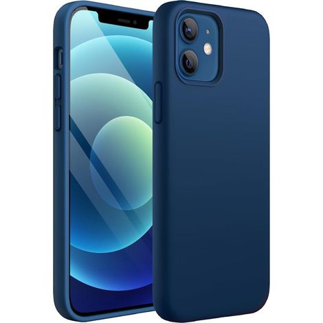 Handyhülle Silikon iPhone 12 12 Pro 6 1 Zoll Mikrofaser Kobaltblau (1/5)