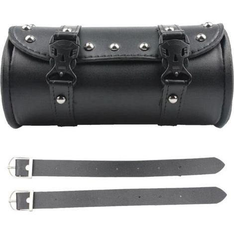 Sac à outils de moto en cuir PU Roll Barrel Bag étanche pour motocross (1/4)