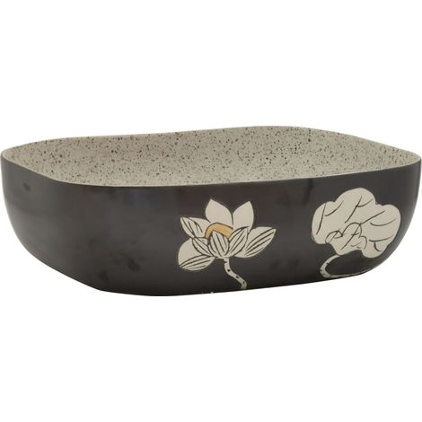 Maison Exclusive - Lavabo Appoggio Grigio Nero Rettangolare 48x37,5x13,5 Ceramica