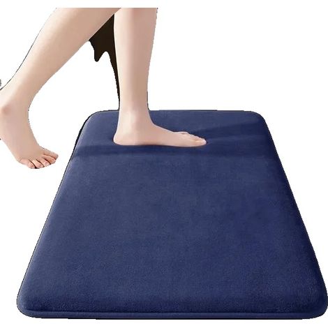 Tapis de bain, antidérapant, super absorbant, 80x120cm-a, Marine-a (1/2)