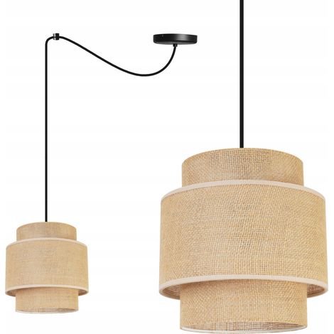 LAMPADA A SOSPENSIONE, LAMPADARIO DA SOFFITTO, PARALUME, BOHO JUTA (1/5)