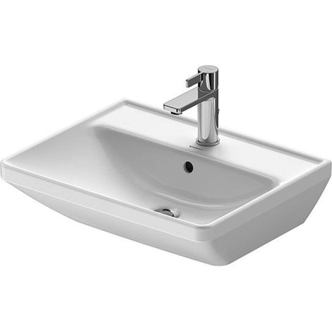 Vasque Duravit D-Neo, BxHxT: 550 x 165 x 440 mm, avec trop-pleint, 1 trou robinet au centre, blanc (1/3)