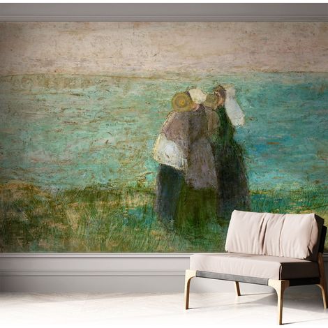 Papier peint adhésif autocollant pour salon chambre à coucher tendance et originale Reflet en bord de mer 312x219 cm (1/5)
