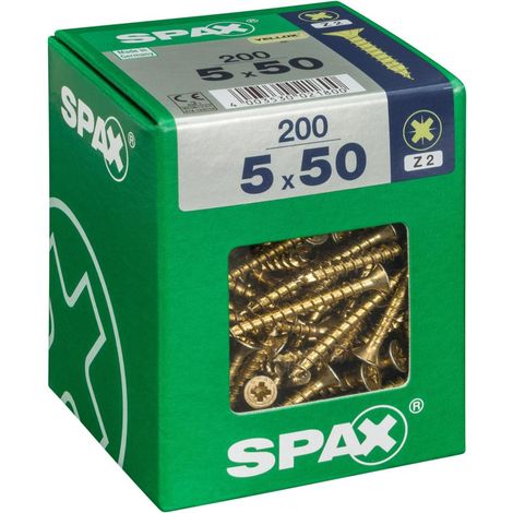 200 Stück SPAX Pozidriv Senkkopf-Stahlschrauben, Durchmesser 5 mm x Länge 50 mm SPAX (1/5)