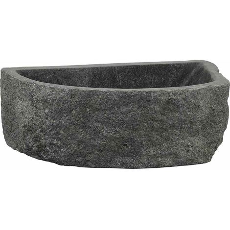 Lavabo a parete Grigio 45 x 35 x 15 cm Pietra fiume vidaXL (1/5)