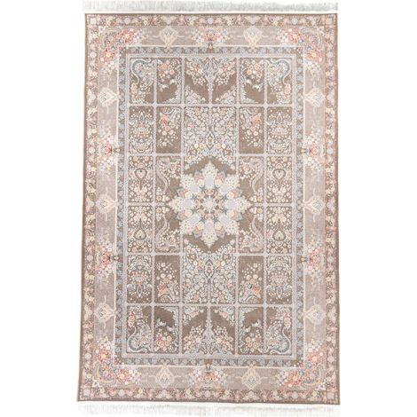 Tapis persan Lahoor  - 150x100cm, Rectangular - 100% Acrylique - Tissé - Gris