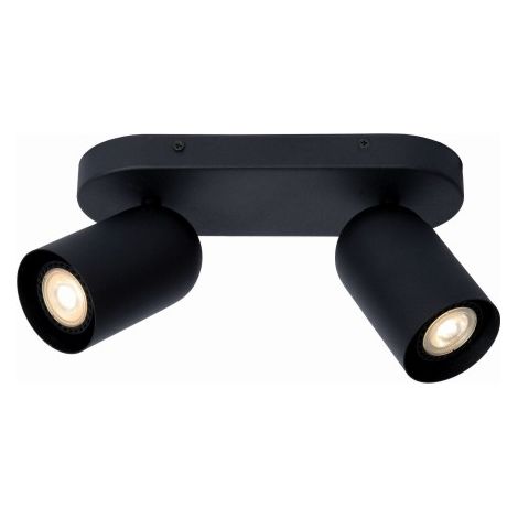 Faretto soffitto doppio orientabile nero 2xGU10 Lucide Punch