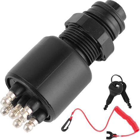 Interrupteur D Allumage Pour Moteur Hors-Bord - Compatible Evinrude Johnson BRP - Référence 5005801 175974 - Avec Cordon De Sécurité - 1 Pièce