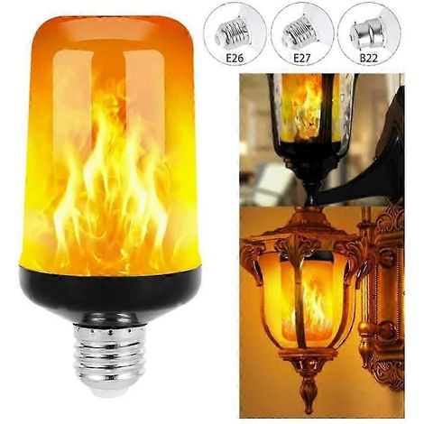 Ampoule LED B22/E12/E14/E27 à effet flamme vacillante, veilleuse (1/5)