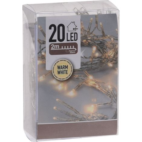 Lichterkette mit 20 LED in warm weiß - 200 cm - Weihnachts Tischlichterkette Deko Innen Beleuchtung