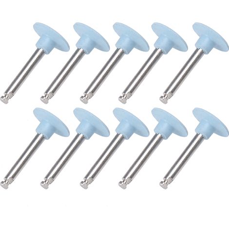 Lot de 10 fraises de polissage dentaire à basse vitesse, embouts de forage bleus (1/5)