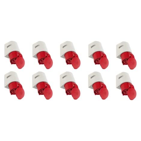 HILARK PRISES ET FICHES - ACCESSOIRES POUR CÂBLES ÉLECTRIQUES - PAQUET DE 10 (ROUGE) PCE 125-6