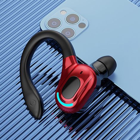 Écouteur Bluetooth sans fil, casque oreillette HiFi stéréo avec câble de charge, réduction de bruit, étanche IPX4, mains libres pour smartphone, ordinateur portable, conducteur routier (1/5)
