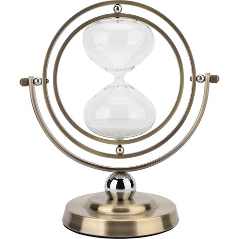 Sablier rotatif de 15 minutes, sablier en métal pour décoration intérieure vintage (1/5)