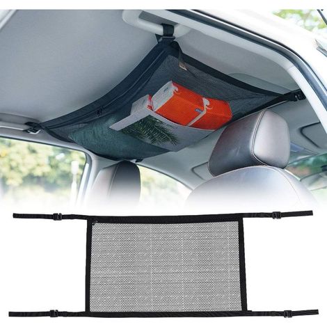 Filet de chargement pour plafond de voiture, poche de rangement interne pour plafond de coffre de voiture, sac en filet universel (avec fermeture à glissière)-Fei Yu (1/5)