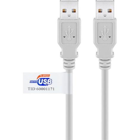 Wentronic USB 2.0, 5.0 m - Cable USB (5.0 m, 2.0, USB A, USB A) Gris